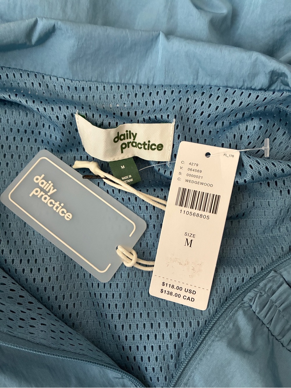 NWT ANTHROPOLOGIE DAILY PRACTICE Anorak Dress  Wedgwood Blue (Size Medium) - Picture 6 of 7